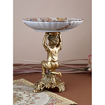 Чаша с цветочным орнаментом на ножке в виде бронзового ангела Eden Garden варинант исполнения - 6 | Loft Concept во Владивостоке