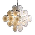 Люстра  с каскадом из круглых декоративных элементов  White Clear Glass Chandelier варинант исполнения - 6 | Loft Concept во Владивостоке