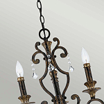 Люстра с подвесками из прозрачного стекла на кованом каркасе бронзового цвета в классическом стиле Quoizel варинант исполнения - 12 | Loft Concept во Владивостоке