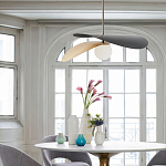 Люстра круглая с 2-мя металлическими абажурами Andromeda варинант исполнения - 7 | Loft Concept во Владивостоке