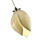 Подвесной светильник светодиодный с белым плафоном в виде цветка из фарфора и стали Flower Light Gold варинант исполнения - 3 | Loft Concept во Владивостоке