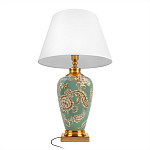 Настольная лампа бирюзовая с цветочным принтом Turquoise Flight варинант исполнения - 3 | Loft Concept во Владивостоке