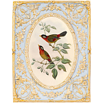 Декоративный постер с изображением птиц в раме с рельефным растительным узором Blooming Birds Poster варинант исполнения - 7 | Loft Concept во Владивостоке