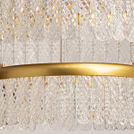 Люстра двухъярусная с золотого цвета и прозрачными подвесками Pettico варинант исполнения - 4 | Loft Concept во Владивостоке