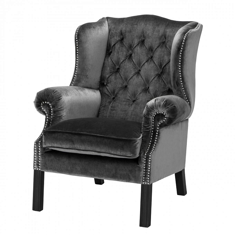 Кресло Eichholtz Chair Bradley Серый Черный Кресло Eichholtz Chair Bradley Серый Черный во Владивостоке | Loft Concept