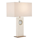 Настольная лампа из мрамора с тканевым прямоугольным абажуром Eternity варинант исполнения - 3 | Loft Concept во Владивостоке