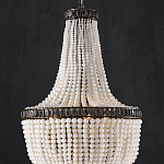 Люстра каплевидной формы декорированная нитями стеклянных бусин молочного цвета Bead threads варинант исполнения - 2 | Loft Concept во Владивостоке