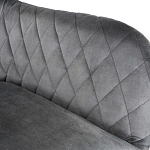 Барный стул со спинкой и подлокотниками на 4-х металлических ножках Douglas Rhombus Серый Велюр варинант исполнения - 4 | Loft Concept во Владивостоке