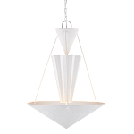 Люстра светодиодная белая геометрической формы с рифленым плафоном White Geometric Lamps варинант исполнения - 1 | Loft Concept во Владивостоке