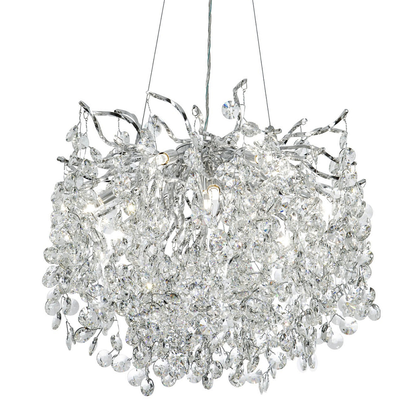 Люстра с хрустальными подвесками на металлических ветках Fairytree Light Silver Chandelier 10 Серебряный Прозрачное Стекло Люстра с хрустальными подвесками на металлических ветках Fairytree Light Silver Chandelier 10 Серебряный Прозрачное Стекло во Владивостоке | Loft Concept