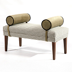 Банкетка Banquette PIED DE POULE с принтом гусиная лапка и бежевыми подлокотниками  варинант исполнения - 2 | Loft Concept во Владивостоке