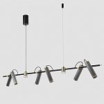 Люстра с 8-ю цилиндрическими плафонами на магнитном креплении и черным металлическим основанием Bronze Concert варинант исполнения - 2 | Loft Concept во Владивостоке