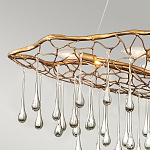 Люстра подвесная золотого цвета с металлическим сетчатым основанием и стеклянными каплевидными подвесками Hinkley варинант исполнения - 10 | Loft Concept во Владивостоке