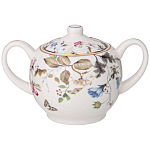 Чайный сервиз из фарфора белый с рисунком цветов на 6 персон 14 предметов Garden Whisper Porcelain Set  варинант исполнения - 3 | Loft Concept во Владивостоке