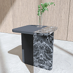 Slice журнальный столик из мрамора и массива дуба варинант исполнения - 1 | Loft Concept во Владивостоке