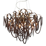 Люстра подвесная с объемной композицией из скрученных лент и металлических цепочек Atlantis Chain варинант исполнения - 1 | Loft Concept во Владивостоке