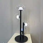 Настольная лампа с тремя прозрачными куполообразными плафонами и черным металлическим основанием Flos Wireline Lighting варинант исполнения - 6 | Loft Concept во Владивостоке