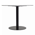 Круглый обеденный стол с белой мраморной столешницей White Tabletop on Black Base варинант исполнения - 4 | Loft Concept во Владивостоке