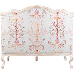 Двухместный диван из массива бука серый с растительным орнаментом Raffael Blue Grey Sofa варинант исполнения - 2 | Loft Concept во Владивостоке