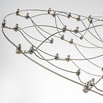 Люстра подвесная с тонкой металлической конструкцией цвета хром Quasar варинант исполнения - 6 | Loft Concept во Владивостоке