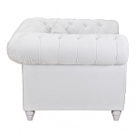 Кресло низкое с мягкой обивкой из велюра на 4-х ножках из массива березы Sophie Armchair white варинант исполнения - 2 | Loft Concept во Владивостоке