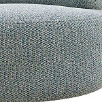 Дизайнерское круглое мягкое кресло в голубой пестрой обивке Roux Round Armchair варинант исполнения - 4 | Loft Concept во Владивостоке