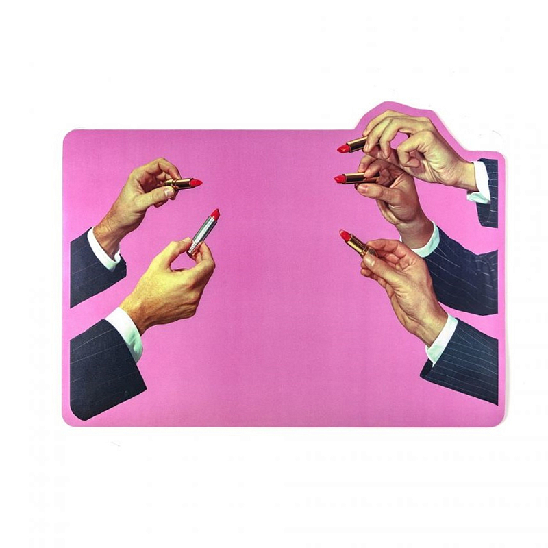 Салфетка под приборы Seletti Pink Lipstick Розовый Мульти Салфетка под приборы Seletti Pink Lipstick Розовый Мульти во Владивостоке | Loft Concept