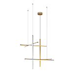 Люстра с 6-ю  пересекающимися цилиндрическими плафонами на тонких тросах Trumpet tube варинант исполнения - 4 | Loft Concept во Владивостоке