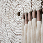 Художественный Гобелен Макраме White Disk Harmony варинант исполнения - 3 | Loft Concept во Владивостоке