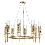 Люстра подвесная круглая с 8-ю цилиндрическими плафонами из стекла LIAISON варинант исполнения - 3 | Loft Concept во Владивостоке