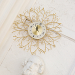 Часы настенные из металла золотые с белым циферблатом Current Time варинант исполнения - 4 | Loft Concept во Владивостоке