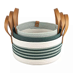 Корзина для хранения с ручками плетеная Interlacement Green  варинант исполнения - 3 | Loft Concept во Владивостоке