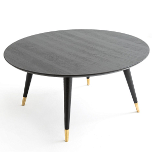 Круглый черный кофейный столик