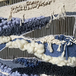 Современное ткачество гобелен в синих оттенках Blue Undine II варинант исполнения - 2 | Loft Concept во Владивостоке