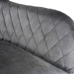 Барный стул со спинкой и подлокотниками на 4-х деревянных ножках Douglas Rhombus Серый Велюр варинант исполнения - 4 | Loft Concept во Владивостоке