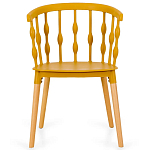 Пластиковый стул на ножках из массива бука Ferret Spiral Mustard варинант исполнения - 2 | Loft Concept во Владивостоке