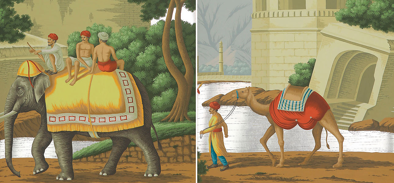 Обои ручная роспись Early Views of India Eden on Tarnished Silver gilded paper Обои ручная роспись Early Views of India Eden on Tarnished Silver gilded paper - Loft-Concept во Владивостоке