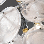 Люстра из белых стеклянных дисков на серебрянном каркасе White Glowing Reflectors варинант исполнения - 6 | Loft Concept во Владивостоке