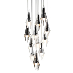 Люстра каскадная с 12-ю рельефными прозрачными плафонами Glass Pod  варинант исполнения - 1 | Loft Concept во Владивостоке