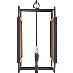 Люстра прямоугольной формы с чёрным каркасом и вставкой из плетеного материала Cage for Light варинант исполнения - 3 | Loft Concept во Владивостоке