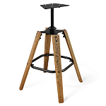 Барный стул со спинкой и подлокотниками на 4-х коричневых ножках Бежевый Велюр Ava Charm варинант исполнения - 3 | Loft Concept во Владивостоке