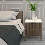 Тумба прикроватная коричневая с белой столешницей и двумя ящиками Harper Line варинант исполнения - 2 | Loft Concept во Владивостоке