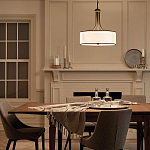 Люстра подвесная с двойным круглым плафоном из органзы и матового стекла Kichler варинант исполнения - 12 | Loft Concept во Владивостоке