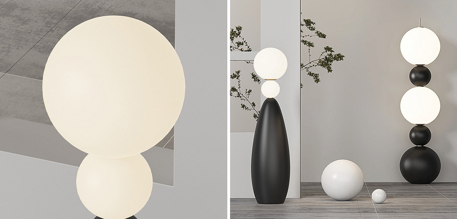 Торшер Two Round Shapes Floor Lamp Торшер Two Round Shapes Floor Lamp - Loft-Concept во Владивостоке