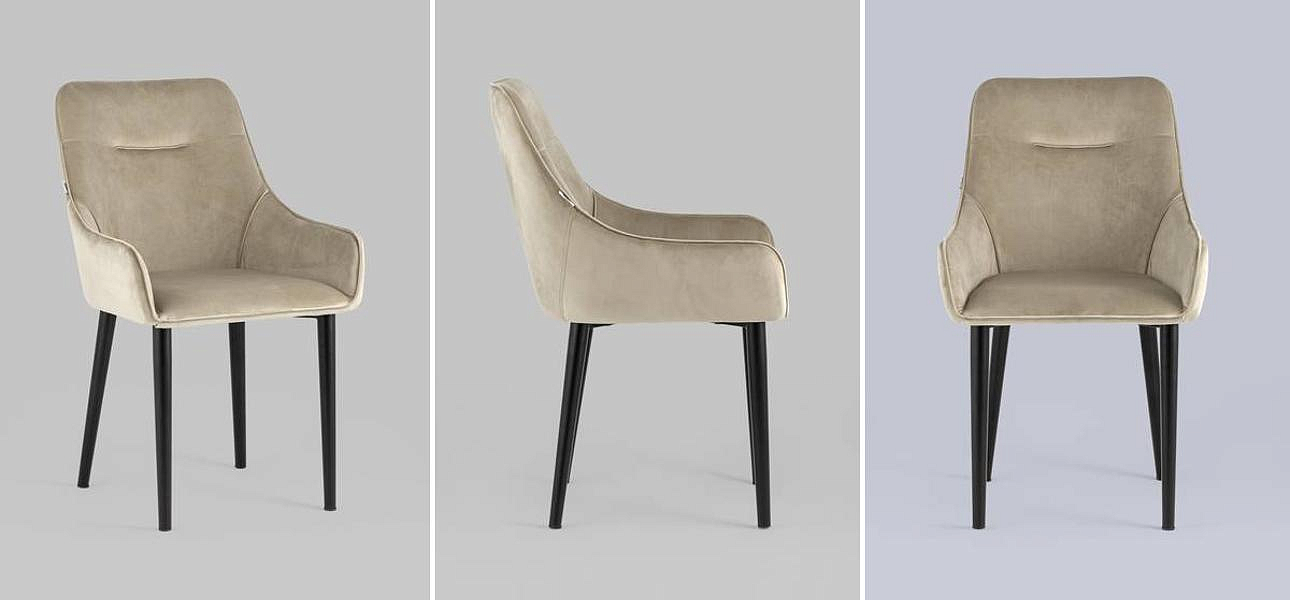 Стул Joan Chair Бежевый Велюр Стул Joan Chair Бежевый Велюр - Loft-Concept во Владивостоке