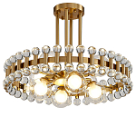 Люстра круглая золотистая с прозрачными стеклянными плафонами в форме шара Crystal Kaleidoscope варинант исполнения - 1 | Loft Concept во Владивостоке