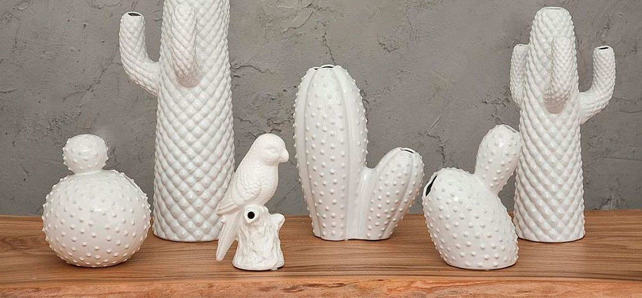 Фигурка керамика белый кактус White Cactus - Loft-Concept во Владивостоке
