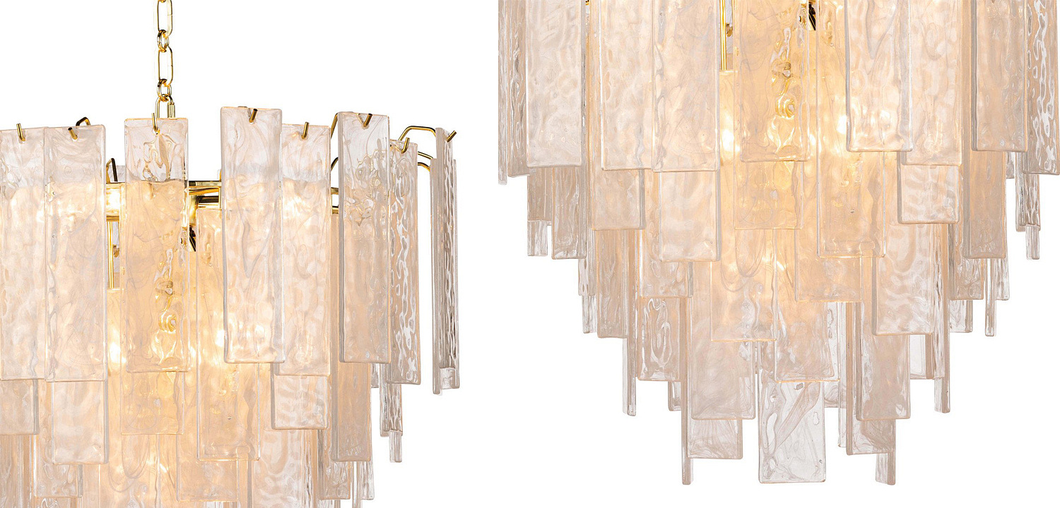 Люстра Textured Glass Chandelier Rectangular Pendants Люстра Textured Glass Chandelier Rectangular Pendants - Loft-Concept во Владивостоке