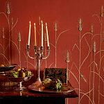 Обои с вышивкой ручной работы Ceres Original colourway on wool sateen варинант исполнения - 1 | Loft Concept во Владивостоке