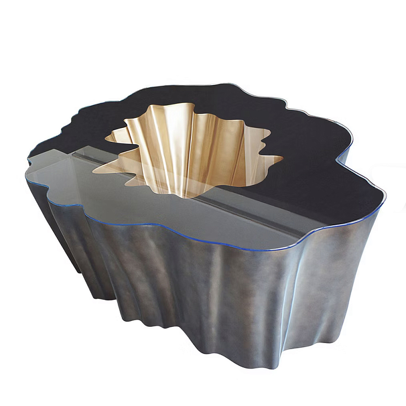 Кофейный стол Burl Exotic tree Coffee Table Brown Серый Черный Золотой во Владивостоке | Loft Concept 